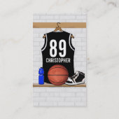 Gepersonaliseerde zwarte en witte Basketball Jerse Visitekaartje (Achterkant)