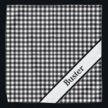 Gepersonaliseerde zwarte en witte buffeldoos bandana<br><div class="desc">Gepersonaliseerde Zwarte en Witte Buffalo Pset bandana. Voeg de naam van je huisdier toe.</div>