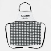 Gepersonaliseerde zwarte en witte buffelkoepelkeuk schort (Voorkant)