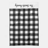 Gepersonaliseerde zwarte en witte buffelkoepelkeuk theedoek (Verticaal)
