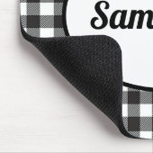Gepersonaliseerde zwarte en witte buffelplaat muismat (Hoek)
