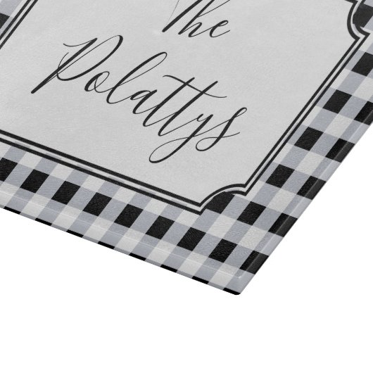 Gepersonaliseerde zwarte en witte buffelplaat snijplank (Hoek)