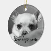 Gepersonaliseerde zwarte en witte chihuahua keramisch ornament (Links)