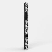 Gepersonaliseerde zwarte en witte Damask Case-Mate iPhone Case (Achterkant/rechts)