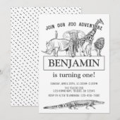 Gepersonaliseerde zwarte en witte dierentuin van d kaart (Voorkant / Achterkant)