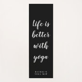 Gepersonaliseerde  zwarte en witte dikke yoghatmat yogamat (Voorkant)
