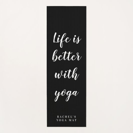 Gepersonaliseerde  zwarte en witte dikke yoghatmat yogamat (Voorkant)