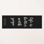 Gepersonaliseerde  zwarte en witte dikke yoghatmat yogamat (Voorkant (horizontaal))