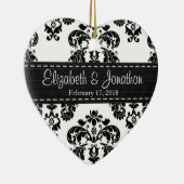 Gepersonaliseerde zwarte en witte dunningsavor keramisch ornament (Rechts)