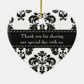 Gepersonaliseerde zwarte en witte dunningsavor keramisch ornament (Achterkant)