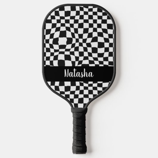 Gepersonaliseerde zwarte en Witte Gecontroleerde G Pickleball Paddle (Voorkant)