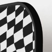 Gepersonaliseerde zwarte en Witte Gecontroleerde G Pickleball Paddle (Links Detail)