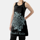 Gepersonaliseerde zwarte en witte getextureerde li schort (Insitu)