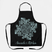 Gepersonaliseerde zwarte en witte getextureerde li schort (Voorkant)