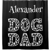 Gepersonaliseerde zwarte en witte hond vader douchegordijn (Voorkant)