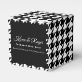 GEPERSONALISEERDE ZWARTE EN WITTE HOUNDSTOTH WEDIN BEDANKDOOSJES (Voorkant Zijde)