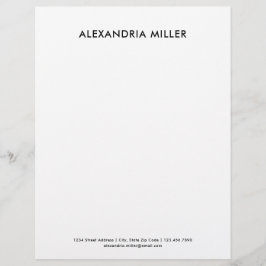 Gepersonaliseerde zwarte en witte minimalistische briefhoofd