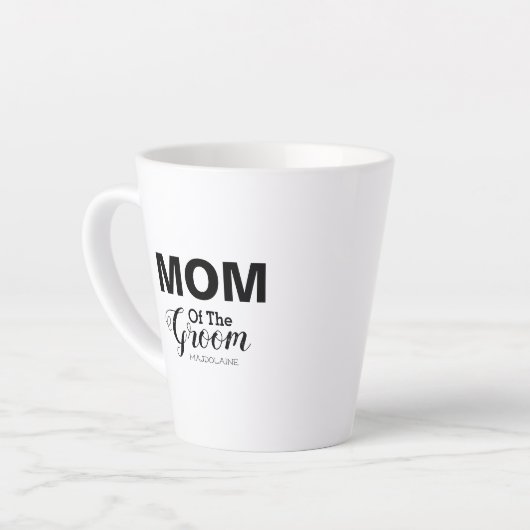 Gepersonaliseerde zwarte en witte moeder van de br latte mok (Linkerhoek)