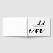 Gepersonaliseerde zwarte en witte monogram van het gastenboek (Volledig)