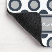 Gepersonaliseerde zwarte en witte mousepad::Polka Muismat (Hoek)