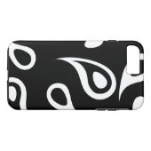 Gepersonaliseerde zwarte en witte paisley Case-Mate iPhone case (Achterkant (Horizontaal))