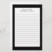 Gepersonaliseerde zwarte en witte tapijserij briefpapier (Voorkant / Achterkant)