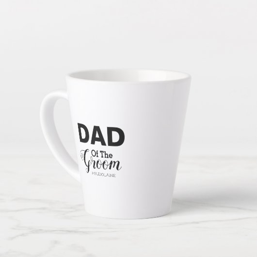 Gepersonaliseerde zwarte en witte vader van de bru latte mok (Linkerhoek)