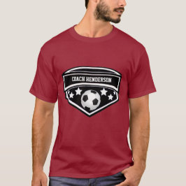 Gepersonaliseerde zwarte en witte Voetbal coach T-shirt