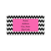 Gepersonaliseerde zwarte en witte zigzag etiket (Voorkant)