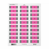 Gepersonaliseerde zwarte en witte zigzag etiket (Full Sheet)