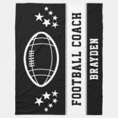 Gepersonaliseerde zwarte Football Coach Naam Fleece Deken (Voorkant)