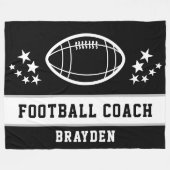 Gepersonaliseerde zwarte Football Coach Naam Fleece Deken (Voorkant (Horizontaal))