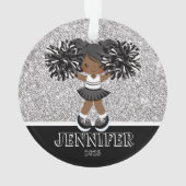 Gepersonaliseerde zwarte foto Cheerleading Ornamen Ornament (achterkant)