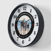 Gepersonaliseerde zwarte foto-cirkel met rode anke (Hoek)