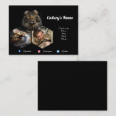 Gepersonaliseerde zwarte foto collage cattery visitekaartje (Voorkant / Achterkant)