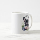 Gepersonaliseerde zwarte franchise pug dog Waterve Koffiemok (Voorkant rechts)