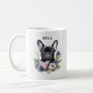 Gepersonaliseerde zwarte franchise pug dog Waterve Koffiemok