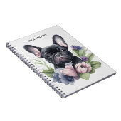 Gepersonaliseerde zwarte franchise pug dog Waterve Notitieboek (Rechterzijde)