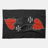 Gepersonaliseerde zwarte Franse Bulldog met een ro Theedoek (Horizontaal)