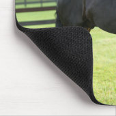 Gepersonaliseerde zwarte Friesian Horse Muismat (Hoek)
