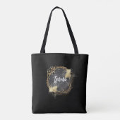 Gepersonaliseerde Zwarte Geometrische Thermische T Tote Bag (Achterkant)