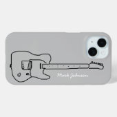 gepersonaliseerde zwarte gitaar Case-Mate iPhone case (Achterkant (horizontaal))