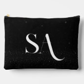 Gepersonaliseerde zwarte glitter Initialen groot Etui (Voorkant)