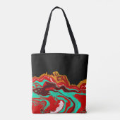 Gepersonaliseerde zwarte goudbruine marmerbare flu tote bag (Achterkant)