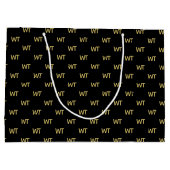 Gepersonaliseerde zwarte gouden Initialen Logo Groot Cadeauzakje (Achterkant)