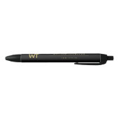 Gepersonaliseerde zwarte gouden Initialen Logo Inkt Pen (Bodem)