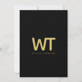 Gepersonaliseerde zwarte gouden Initialen Logo Opm Bedankkaart (Voorkant)