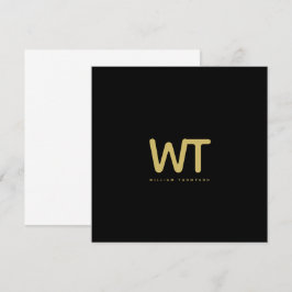 Gepersonaliseerde zwarte gouden Initialen Logo Opm Bedankkaart