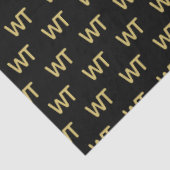 Gepersonaliseerde zwarte gouden Initialen Logo Tissuepapier (Detail)