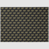 Gepersonaliseerde zwarte gouden Initialen Logo Tissuepapier (Voorkant)